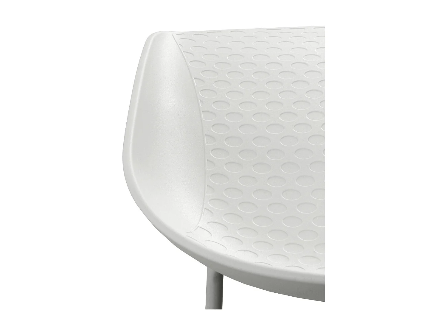 Lot de 2 tabourets en polypropylène blanc avec pieds en métal