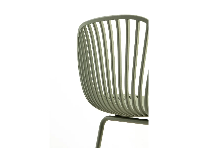 Lote 2 taburetes polipropileno color pistacho con patas metálicas