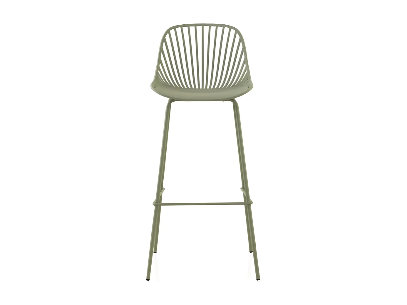 Set van 2 pistachekleurige polypropyleen krukken met metalen poten