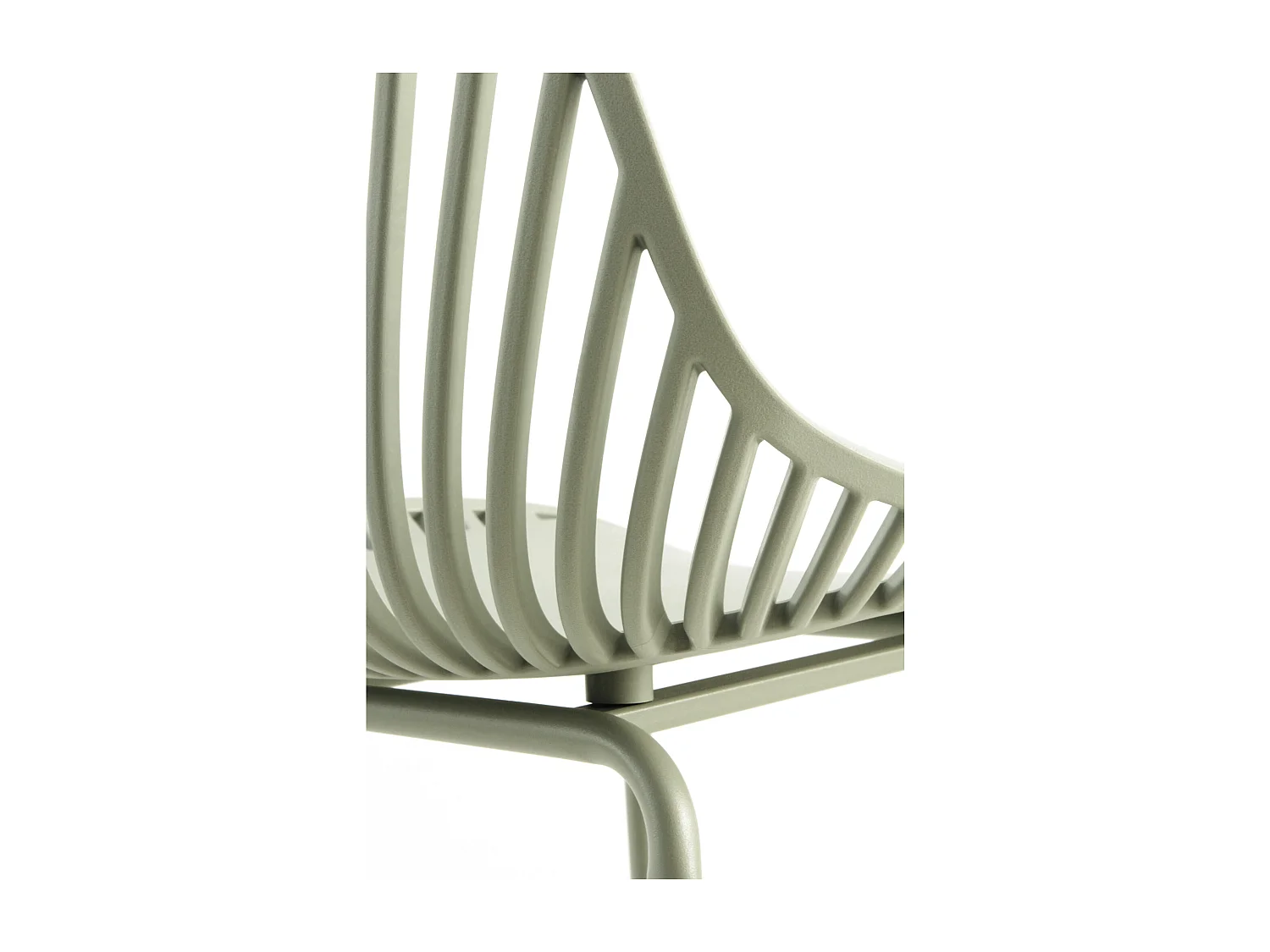 Set van 2 pistachekleurige polypropyleen krukken met metalen poten