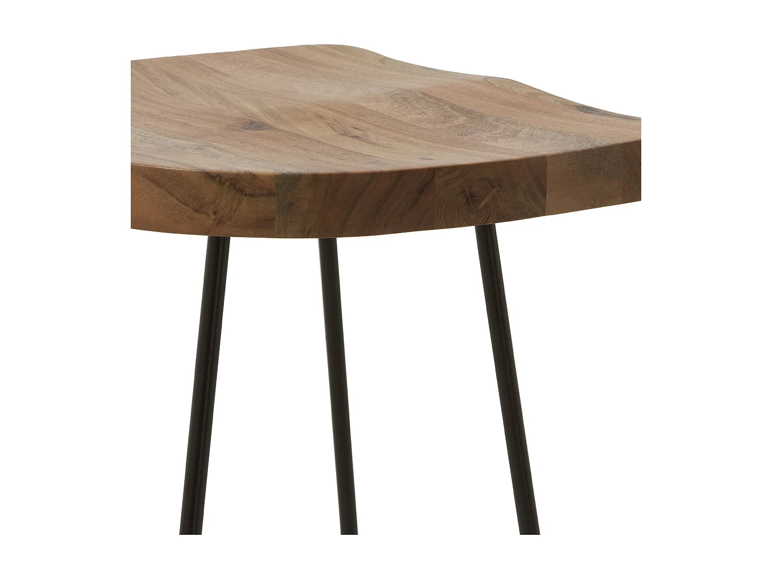 Taburete madera de acacia con patas metálicas negras