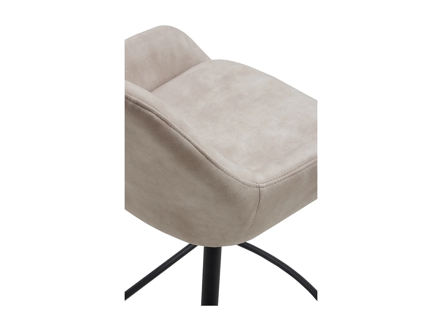 Lot de 2 tabourets rembourrés de couleur beige et pieds métal noir