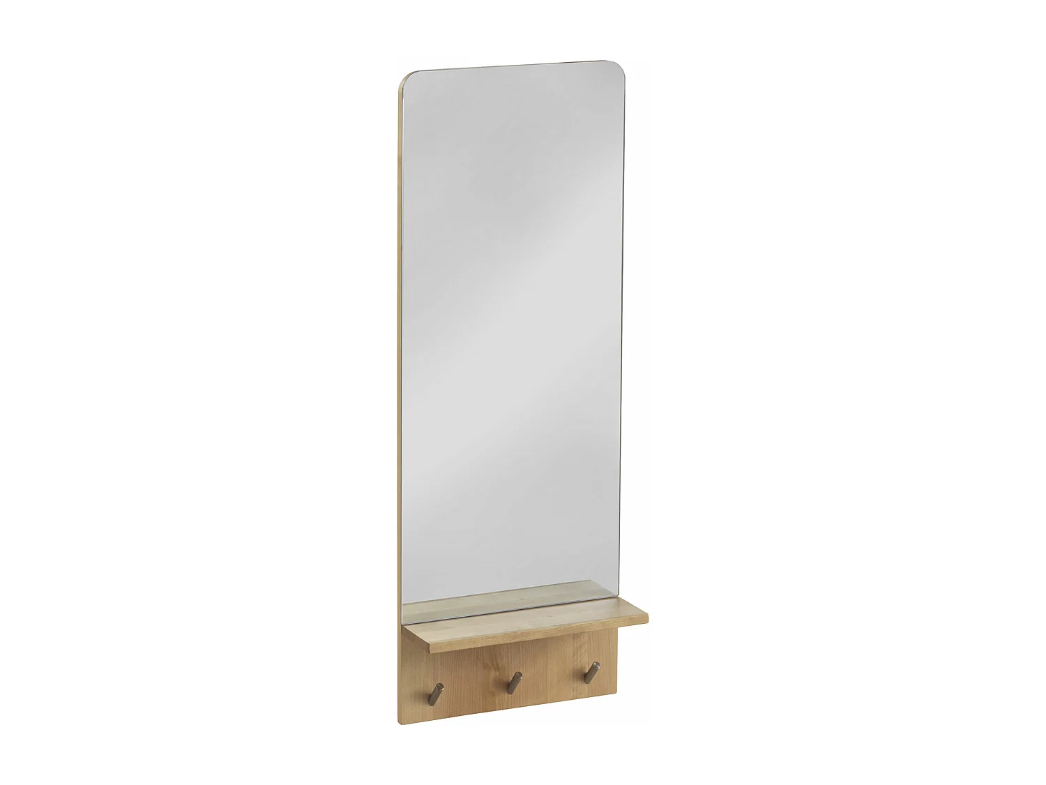 Miroir porte-manteau vertical en bouleau naturel