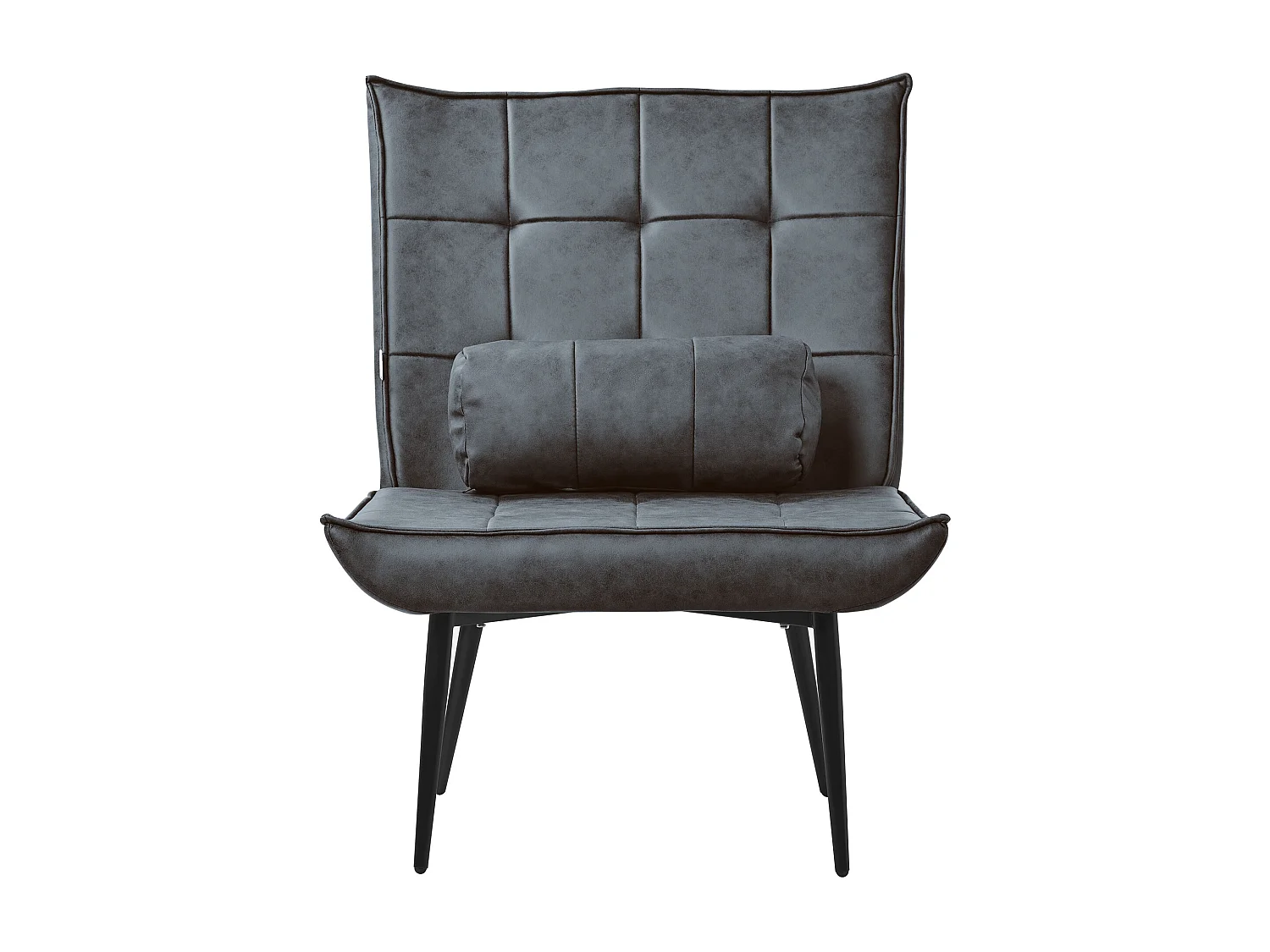 ML-Design Sillón reclinable antracita asiento con revestimiento y patas de metal sofá individual con cojín lumbar mueble tapizado moderno