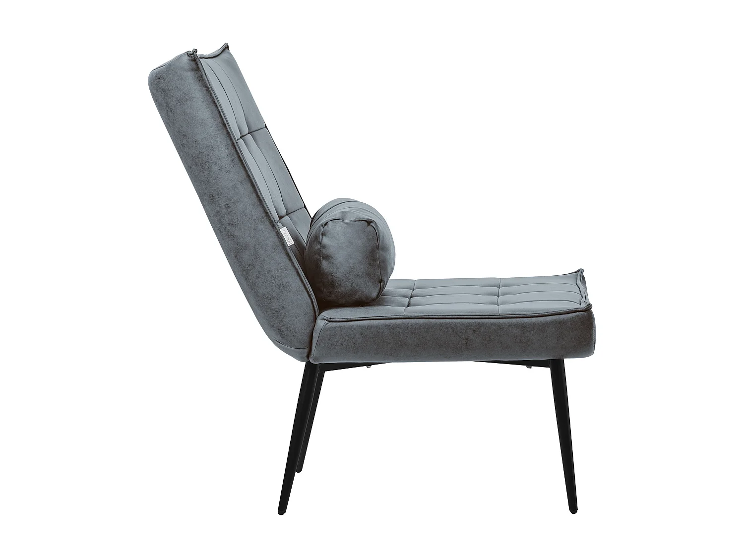 ML-Design Sillón reclinable antracita asiento con revestimiento y patas de metal sofá individual con cojín lumbar mueble tapizado moderno