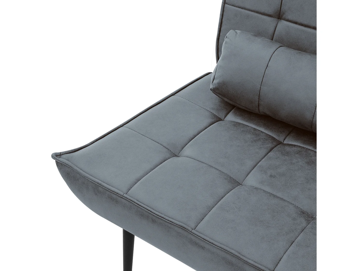 ML-Design Sillón reclinable antracita asiento con revestimiento y patas de metal sofá individual con cojín lumbar mueble tapizado moderno
