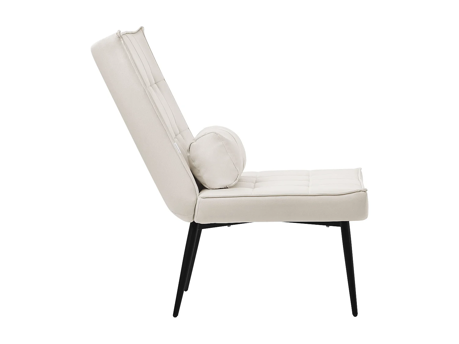 ML-Design Poltroncina da salotto crema con schienale ergonomico sedia imbottita vintage poltrona relax con gambe in metallo nero per soggiorno