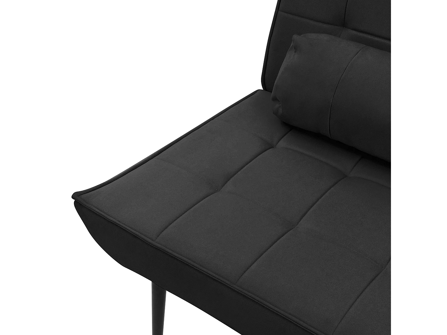 Fauteuil lounge noir avec coussin lombaire chaise rembourré design rétro pieds métalliques canapé d'accentuation individuel de relax ergonomique