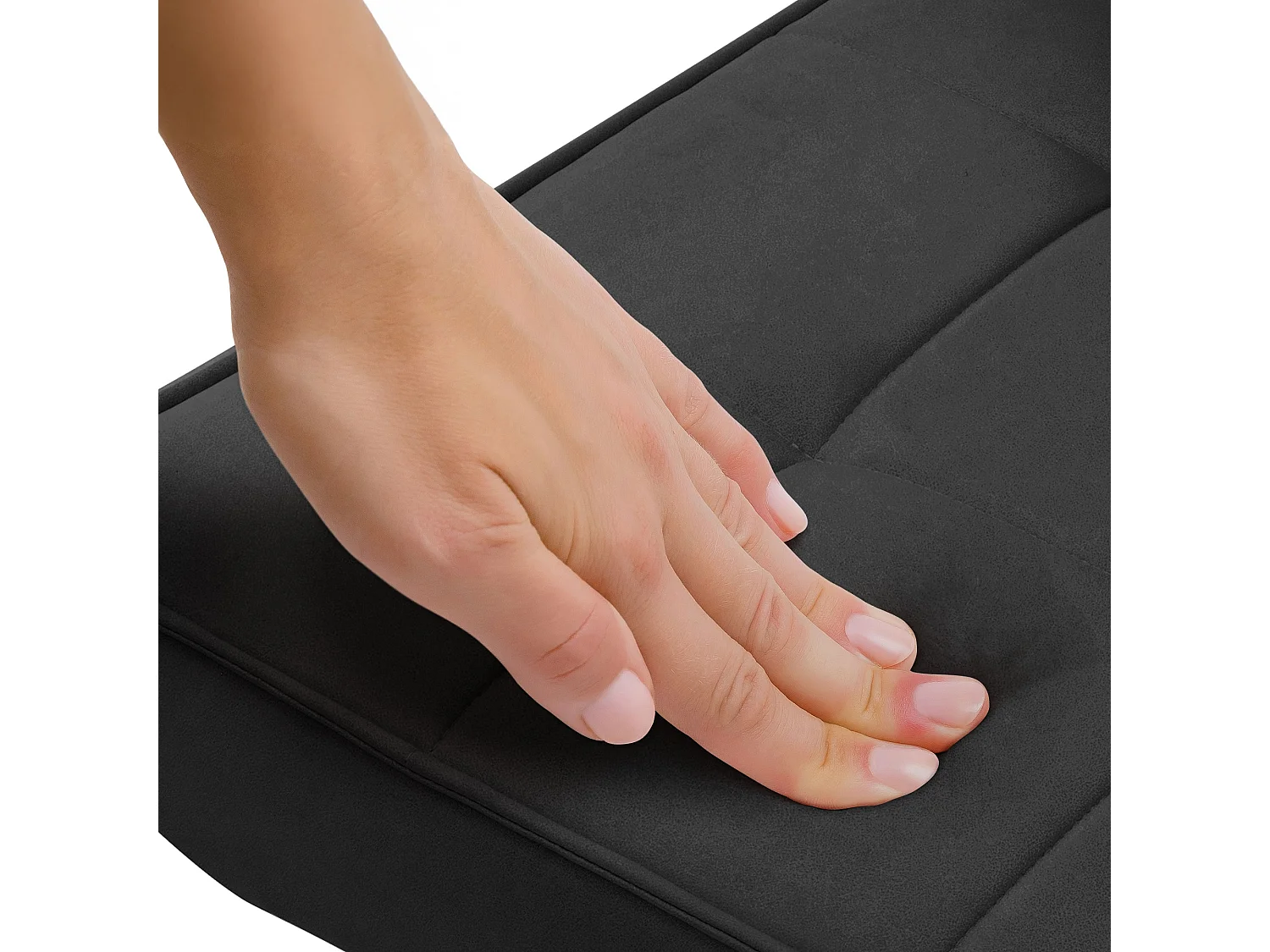 Fauteuil lounge noir avec coussin lombaire chaise rembourré design rétro pieds métalliques canapé d'accentuation individuel de relax ergonomique