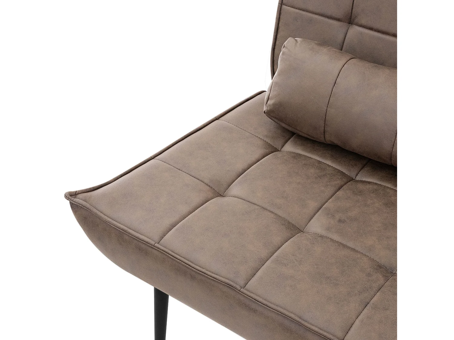 ML-Design Poltroncina da salotto marrone con schienale ergonomico sedia imbottita vintage poltrona relax con gambe in metallo nero per soggiorno