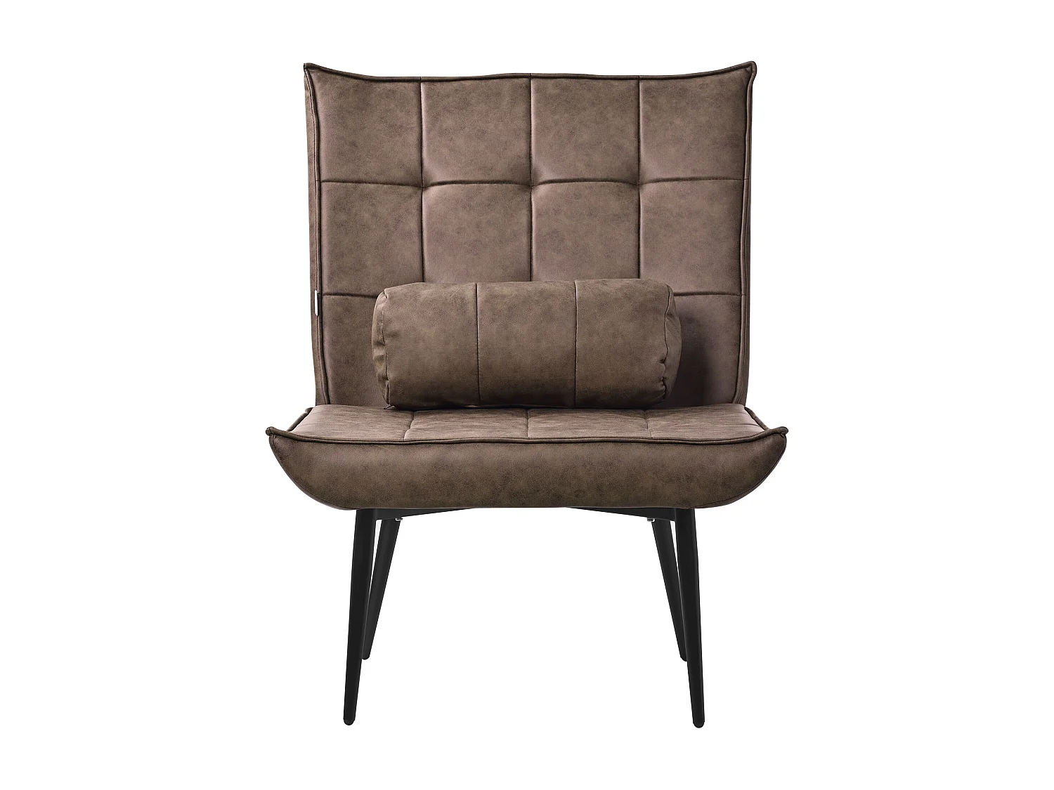 ML-Design Sillón reclinable marrón asiento con revestimiento y patas de metal sofá individual con cojín lumbar mueble tapizado moderno