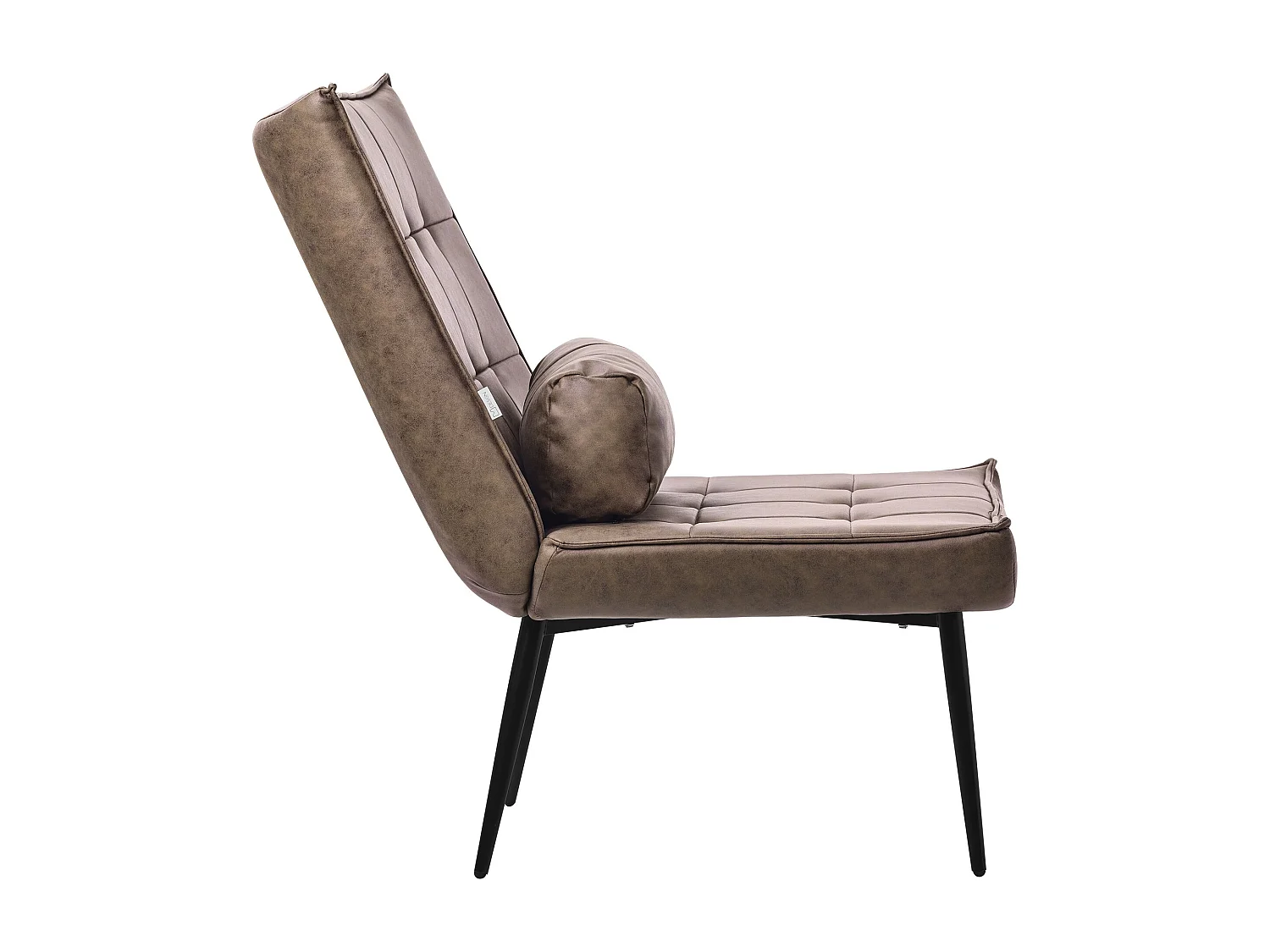 ML-Design Poltroncina da salotto marrone con schienale ergonomico sedia imbottita vintage poltrona relax con gambe in metallo nero per soggiorno