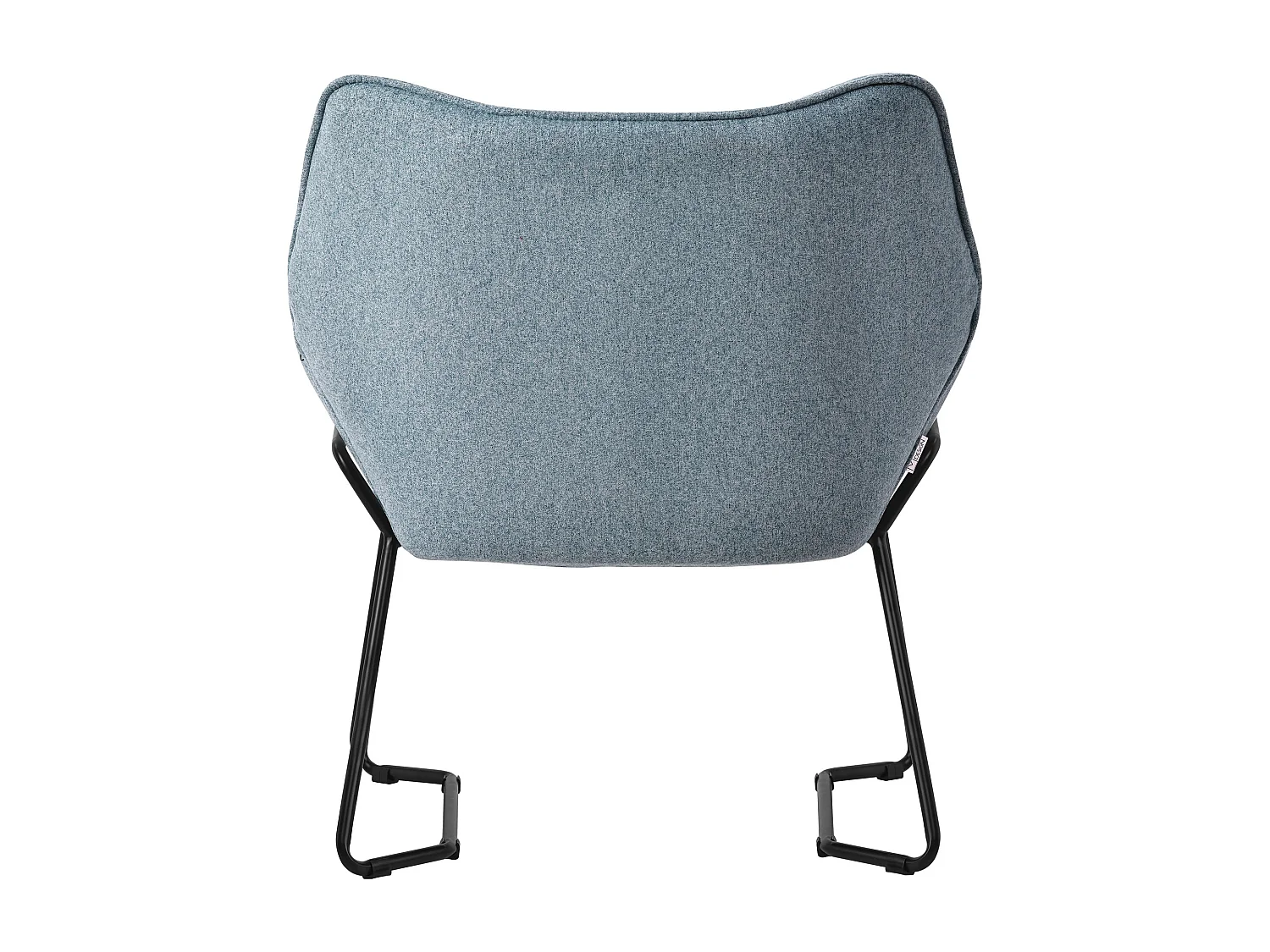 ML-Design Fauteuil lounge bleu, Fauteuil relax avec revêtement en lin et pieds métalliques noirs moderne