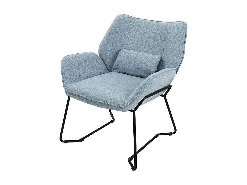 ML-Design Poltrona Lounge Blu Sedia Reclinabile con Rivestimento in Lino e Gambe in Metallo Nero Poltroncina da Salotto  Poltrona Ergonomica