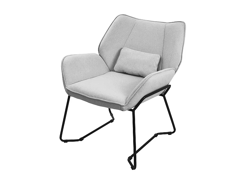 ML-Design Poltrona Lounge Grigio Chiaro Sedia Reclinabile con Rivestimento in Lino e Gambe in Metallo Nero Poltroncina Ergonomica da Salotto