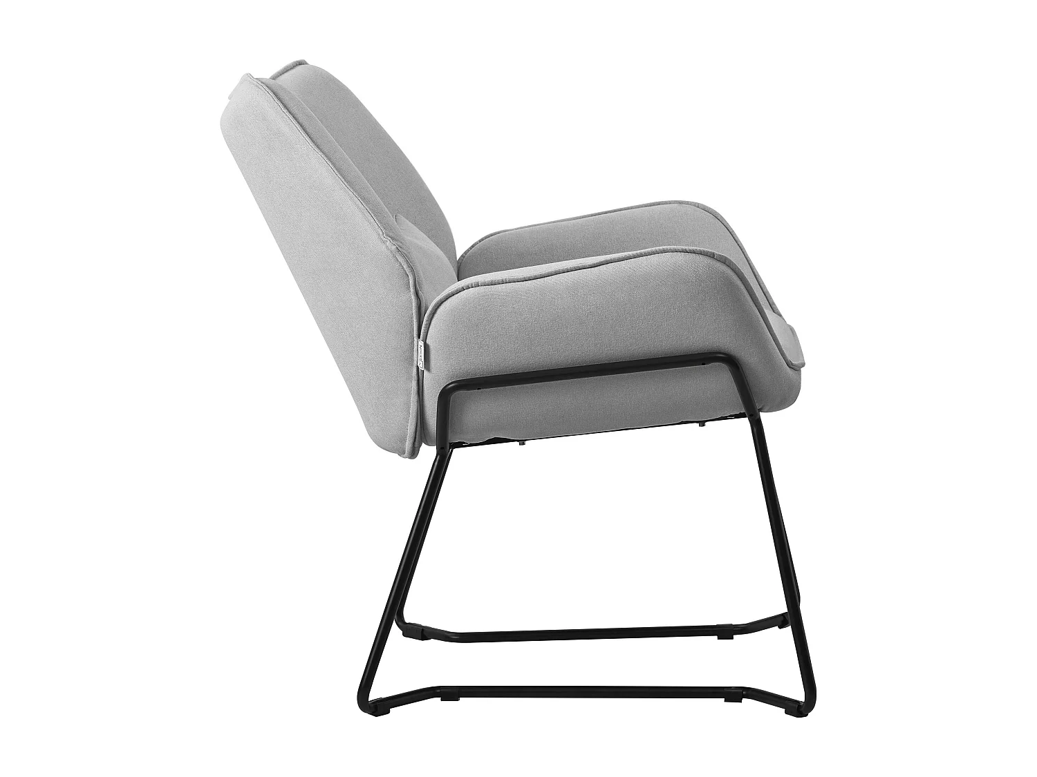 ML-Design Poltrona Lounge Grigio Chiaro Sedia Reclinabile con Rivestimento in Lino e Gambe in Metallo Nero Poltroncina Ergonomica da Salotto