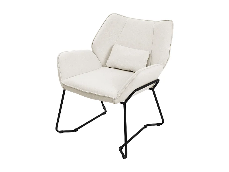 ML-Design Poltrona Lounge Beige Sedia Reclinabile con Rivestimento in Lino e Gambe in Metallo Nero Poltroncina da Salotto  Poltrona Ergonomica