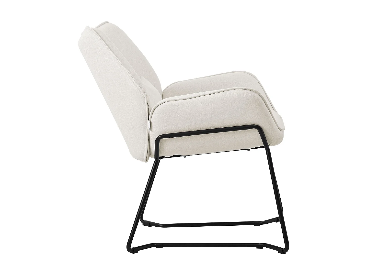 ML-Design Poltrona Lounge Beige Sedia Reclinabile con Rivestimento in Lino e Gambe in Metallo Nero Poltroncina da Salotto  Poltrona Ergonomica