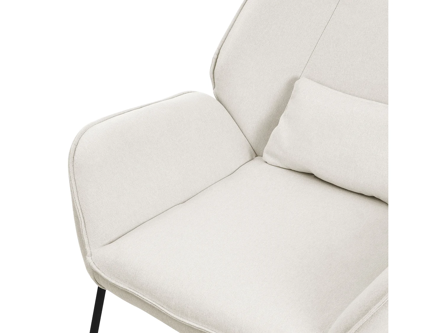 ML-Design Poltrona Lounge Beige Sedia Reclinabile con Rivestimento in Lino e Gambe in Metallo Nero Poltroncina da Salotto  Poltrona Ergonomica