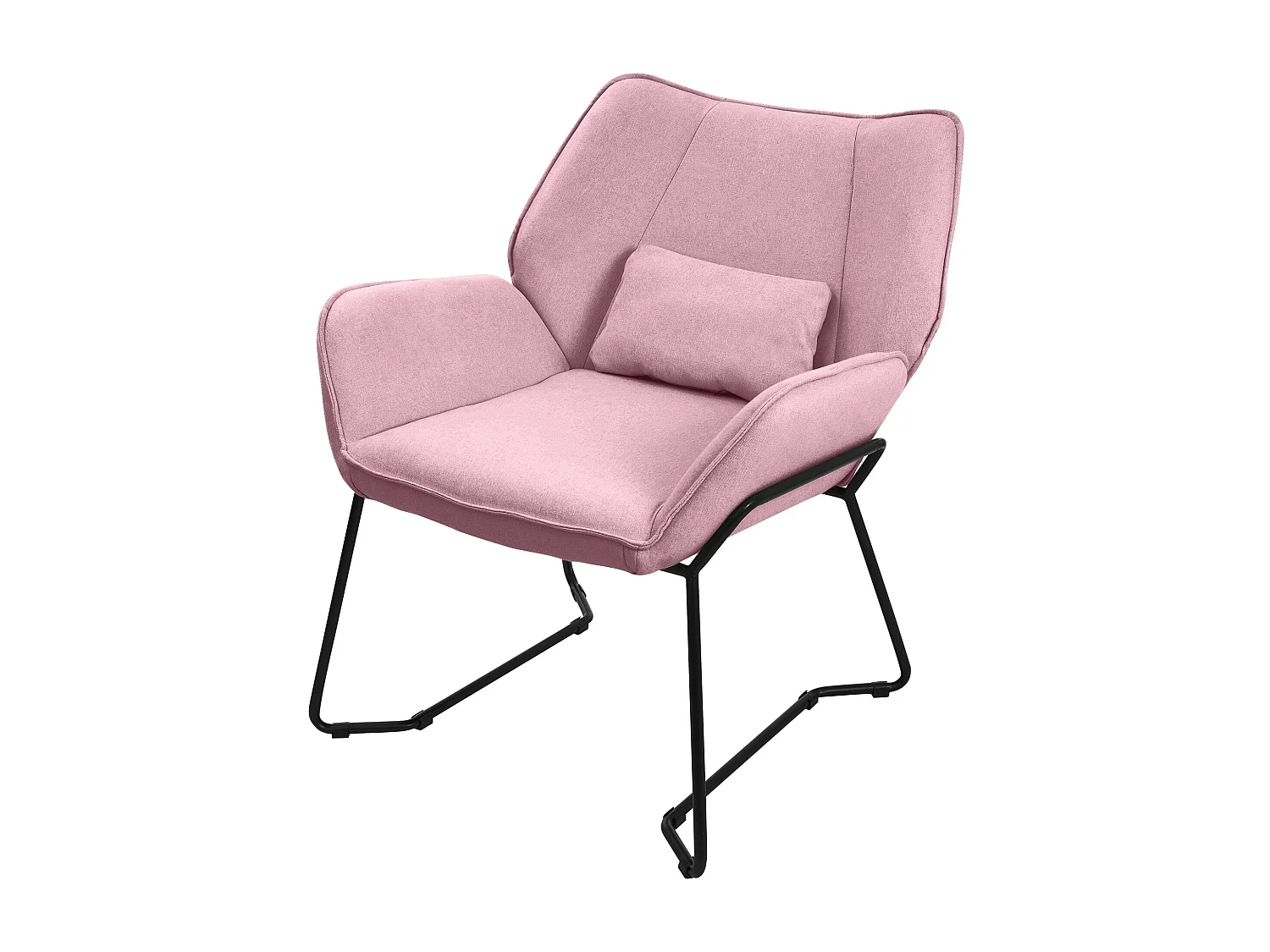 Chaise longue ML-Design rose, chaise de relaxation avec housse en lin et lin en métal noir