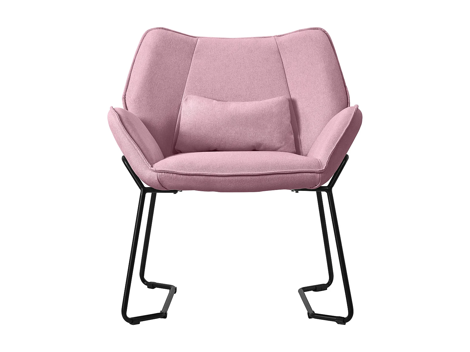 Chaise longue ML-Design rose, chaise de relaxation avec housse en lin et lin en métal noir