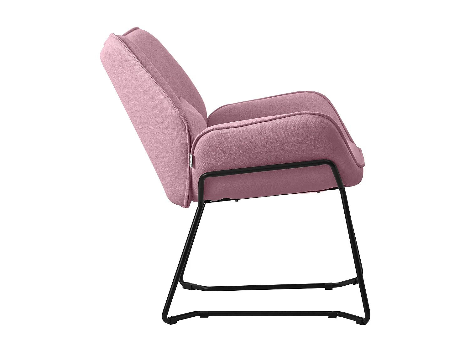 Chaise longue ML-Design rose, chaise de relaxation avec housse en lin et lin en métal noir
