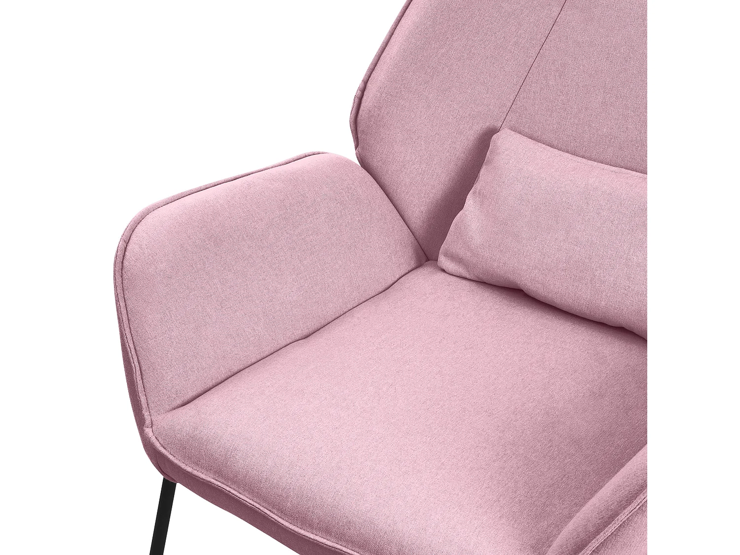 Chaise longue ML-Design rose, chaise de relaxation avec housse en lin et lin en métal noir