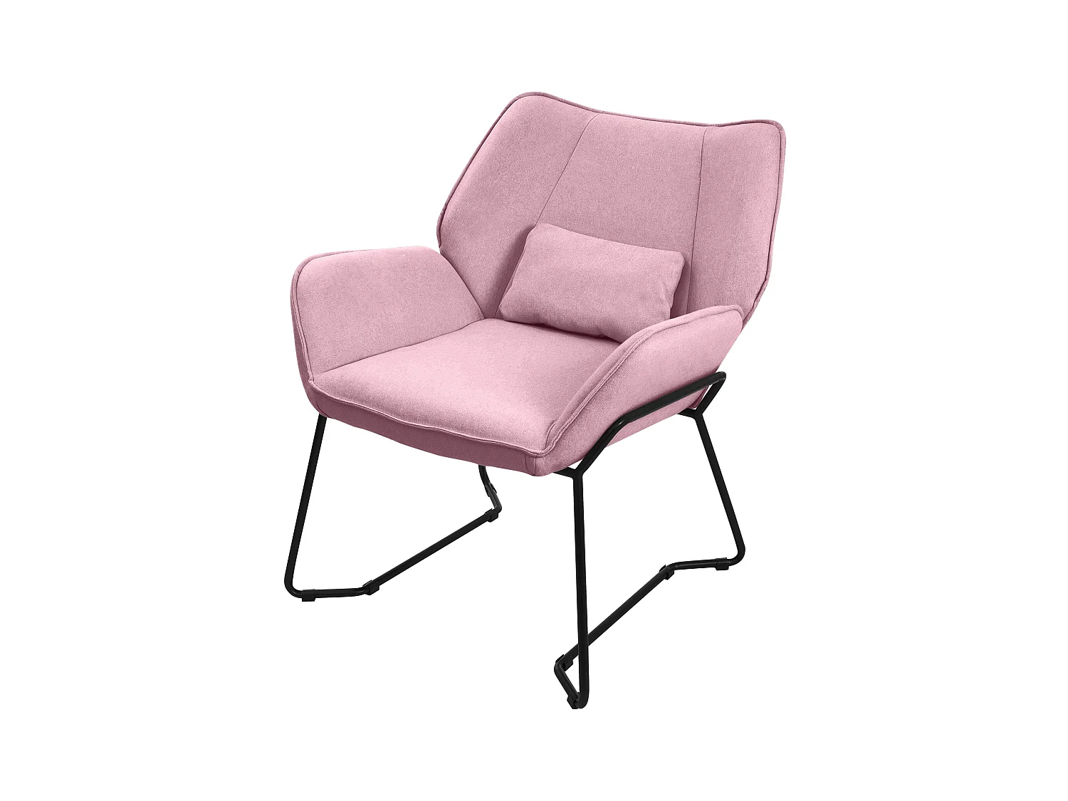 Chaise longue ML-Design rose, chaise de relaxation avec housse en lin et lin en métal noir