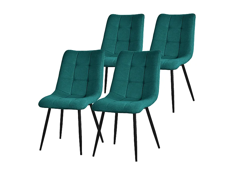 ML-Design Chaise de salle à manger set de 4 pièces pétrole, Chaise de salon avec revêtement tissu &amp