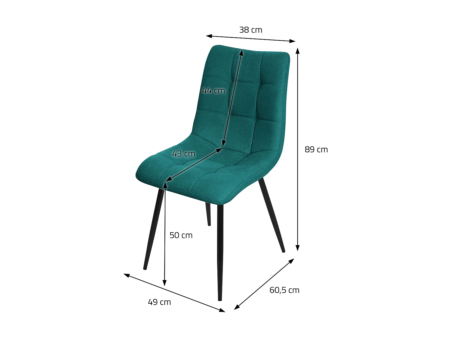 ML-Design Chaise de salle à manger set de 4 pièces pétrole, Chaise de salon avec revêtement tissu &amp