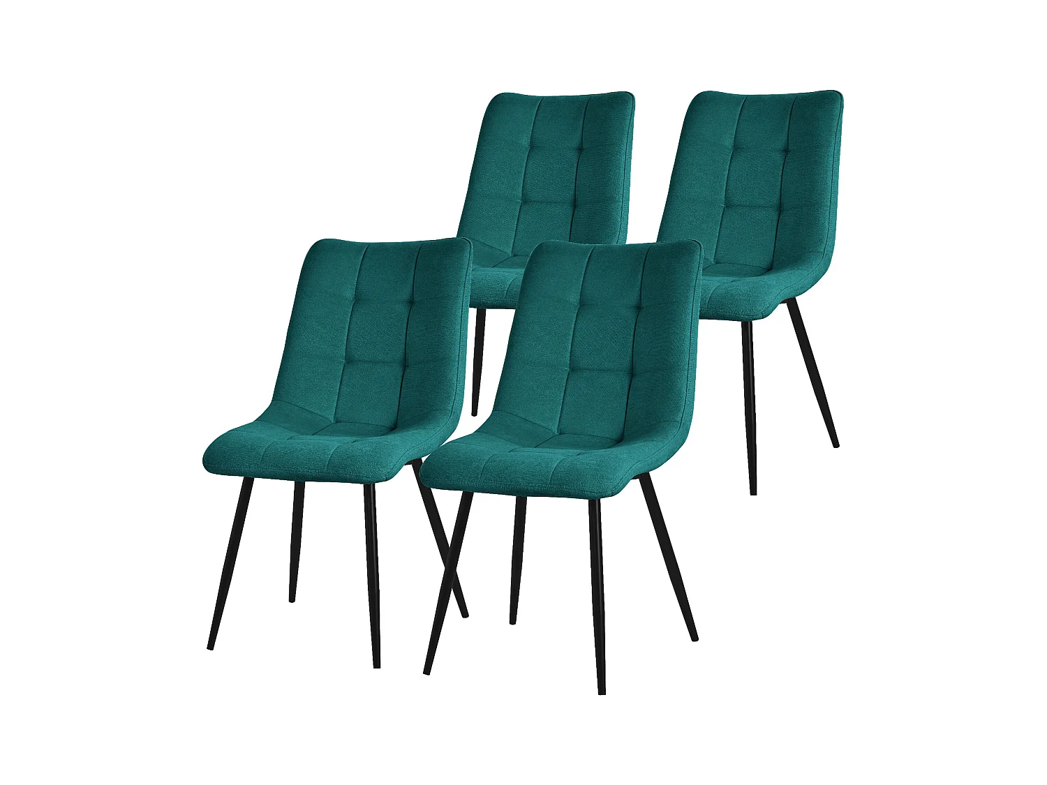 ML-Design Chaise de salle à manger set de 4 pièces pétrole, Chaise de salon avec revêtement tissu &amp
