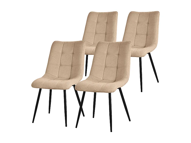 ML-Design Sedia da pranzo set di 4 pezzi marrone chiaro, Sedia da salotto con rivestimento in tessuto