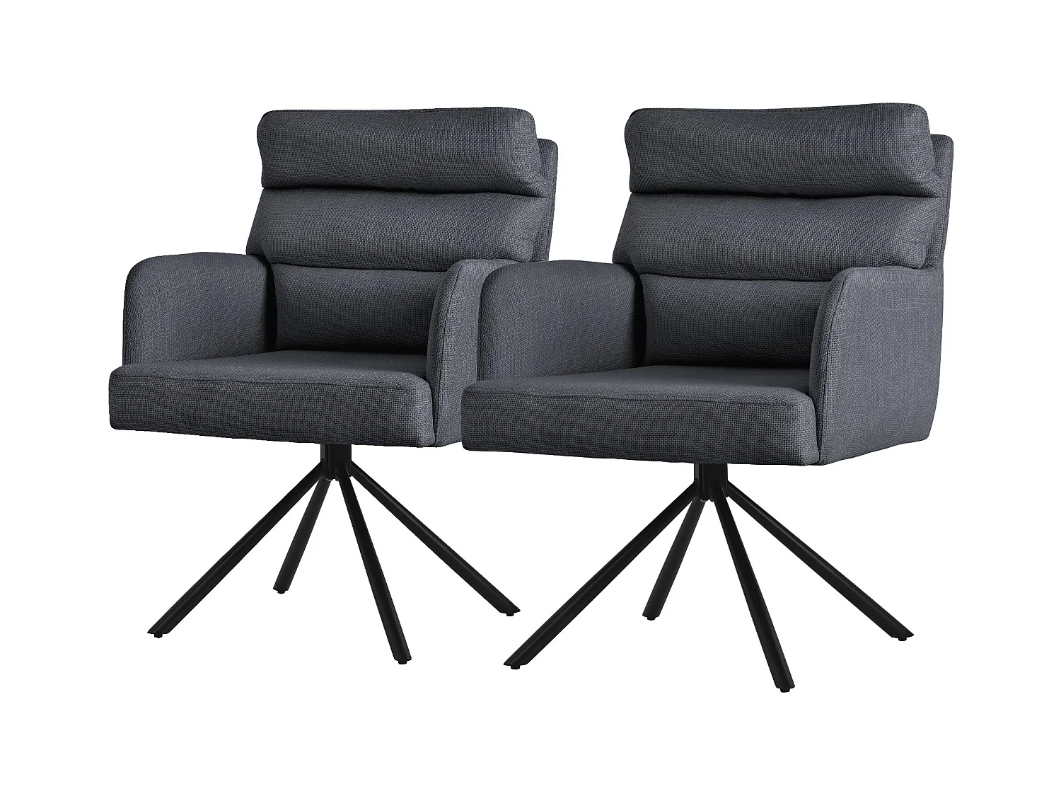 ML-Design Chaises de salle à manger pivotantes 2er Set Anthracite, Chaises de salon avec accoudoirs et dossier