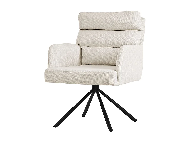 ML-Design Sedia da pranzo beige, Posizione auto girevole