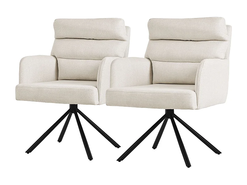 ML-Design Set di 2 sedie da pranzo beige, posizione girevole