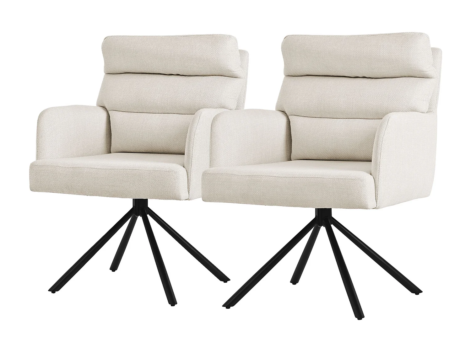 ML-Design Set di 2 sedie da pranzo beige, posizione girevole