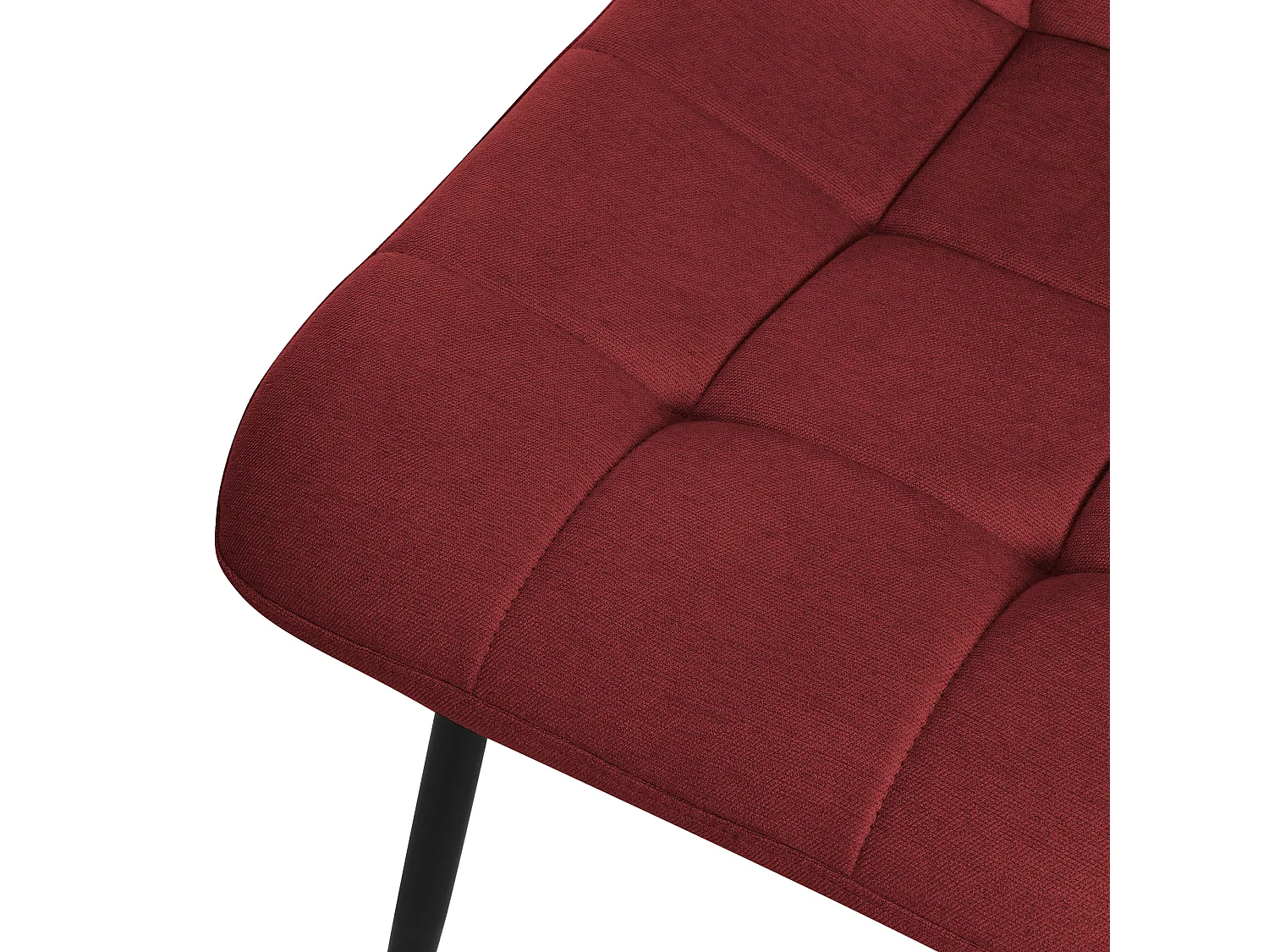 ML-Design Chaise de salle à manger set de 4 pièces rouge, Chaise de salon avec revêtement en tissu et pieds métalliques noirs