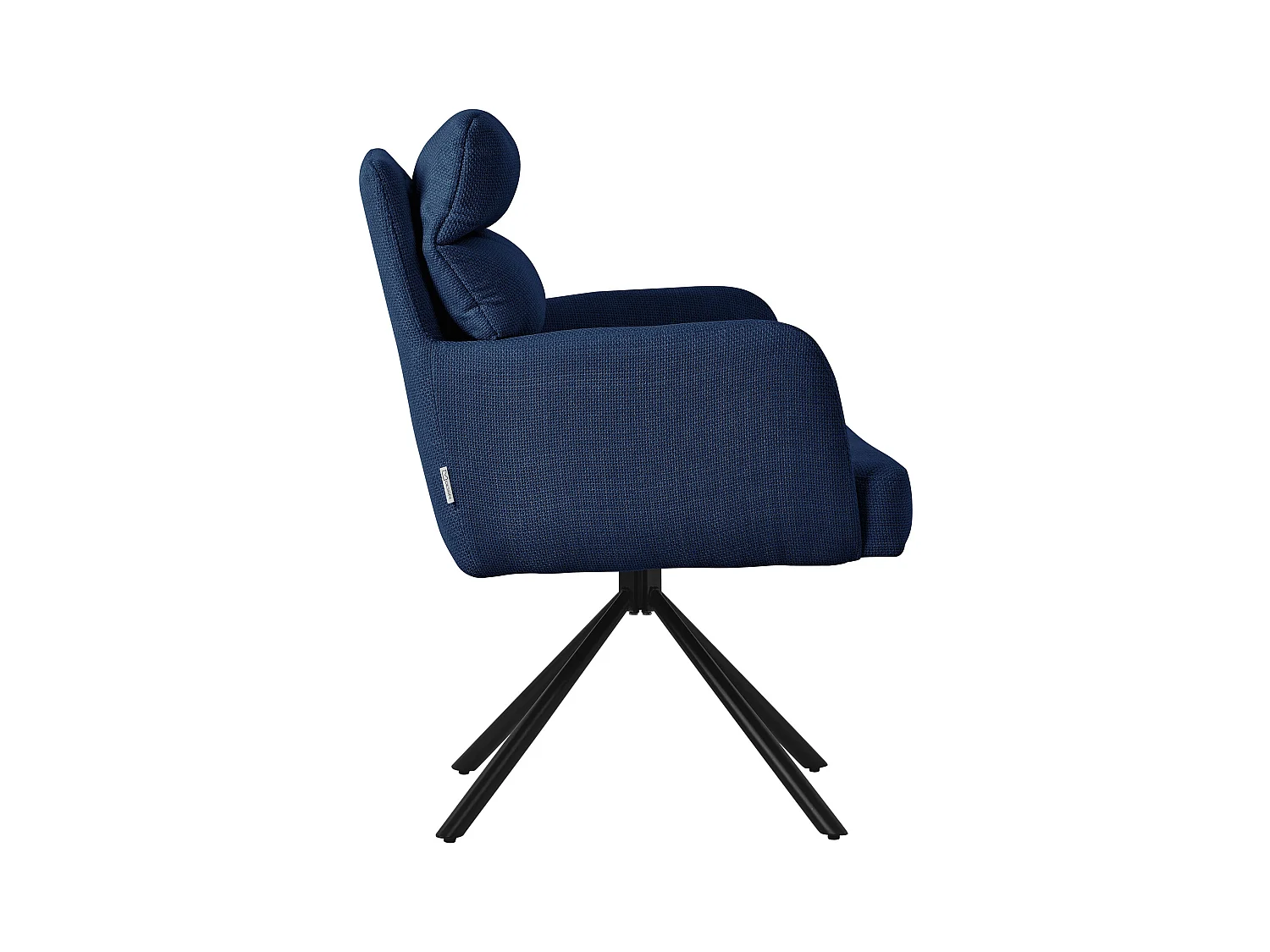 ML-Design Chaises de salle à manger pivotantes, set de 2, bleu foncé, chaises de salon avec accoudoirs et dossier