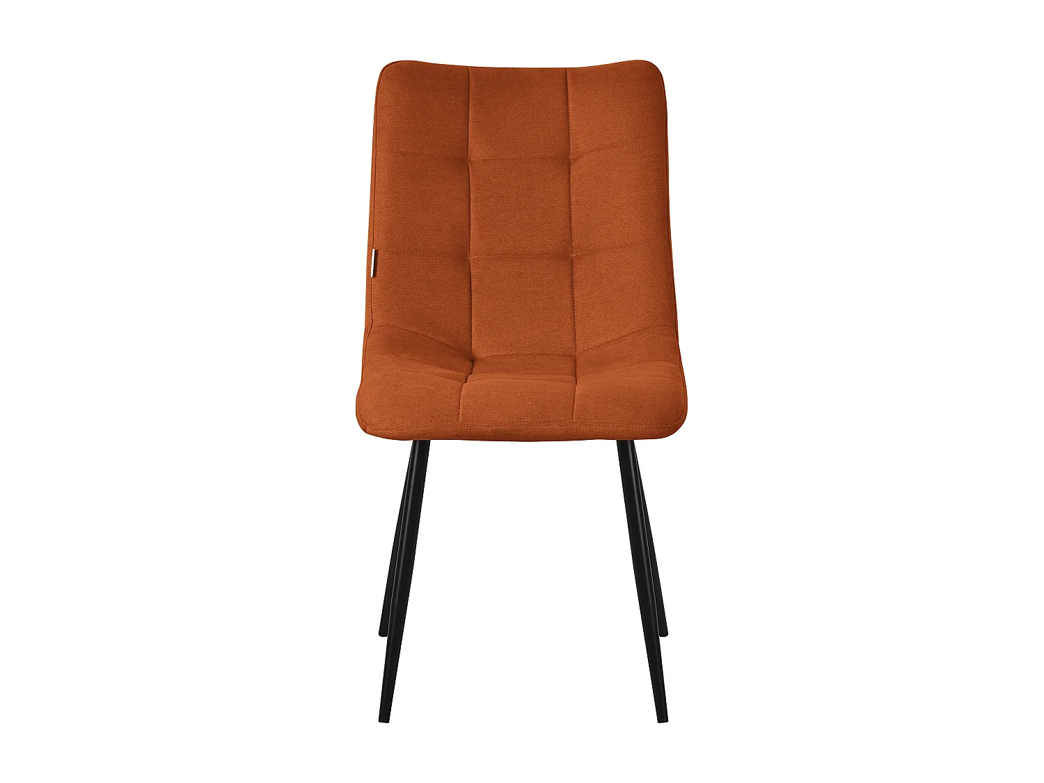 ML-Design Silla de comedor 4 piezas Naranja, Silla de salón con tapicería de tela y patas de metal negro