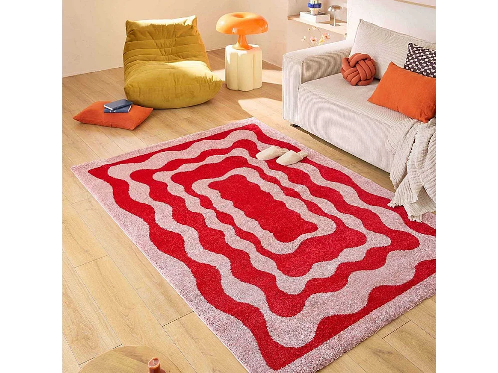 Tapis intérieur à poils longs Swing 382 rouge 160 x 230 cm
