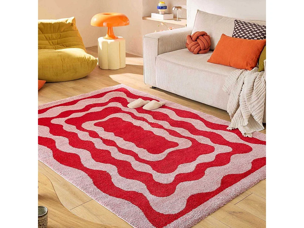 Tapis intérieur à poils longs Swing 382 rouge 160 x 230 cm