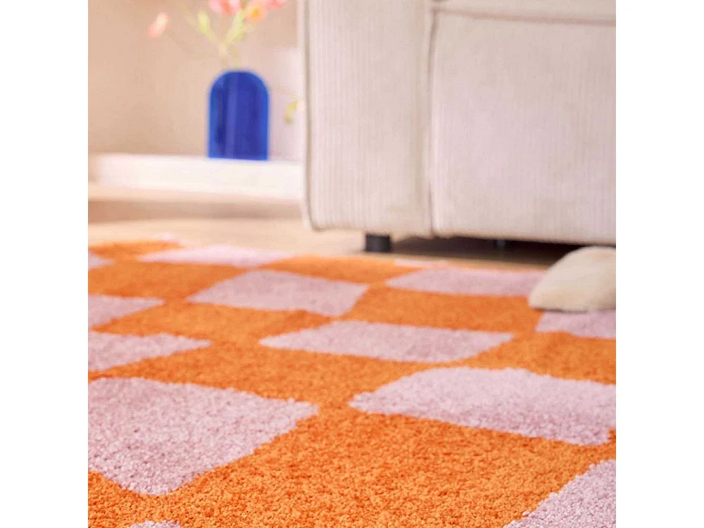 Tapis intérieur à poils longs Swing 383 orange 80 x 140 cm