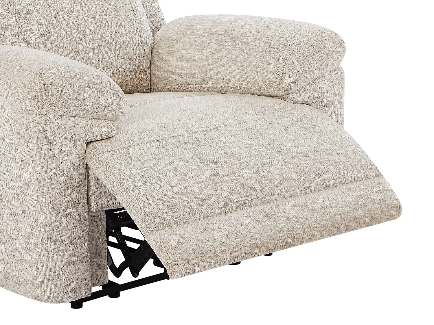 Elektrisk avslappingsstol i melert beige stoff KELUNO