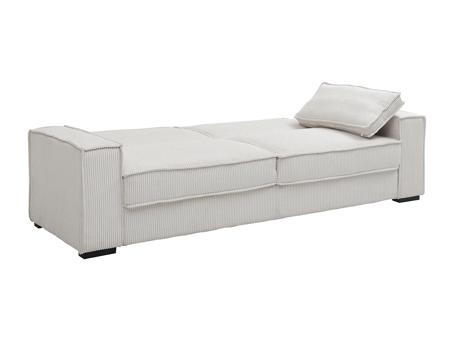 Canapé 3 places convertible en velours côtelé beige FINORO