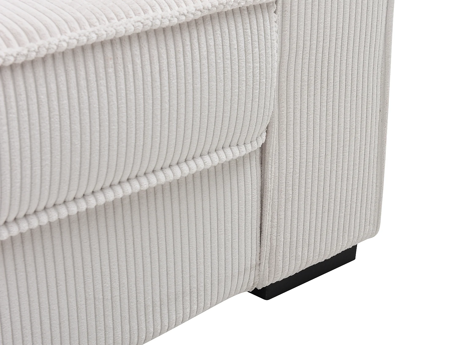 Canapé 3 places convertible en velours côtelé beige FINORO