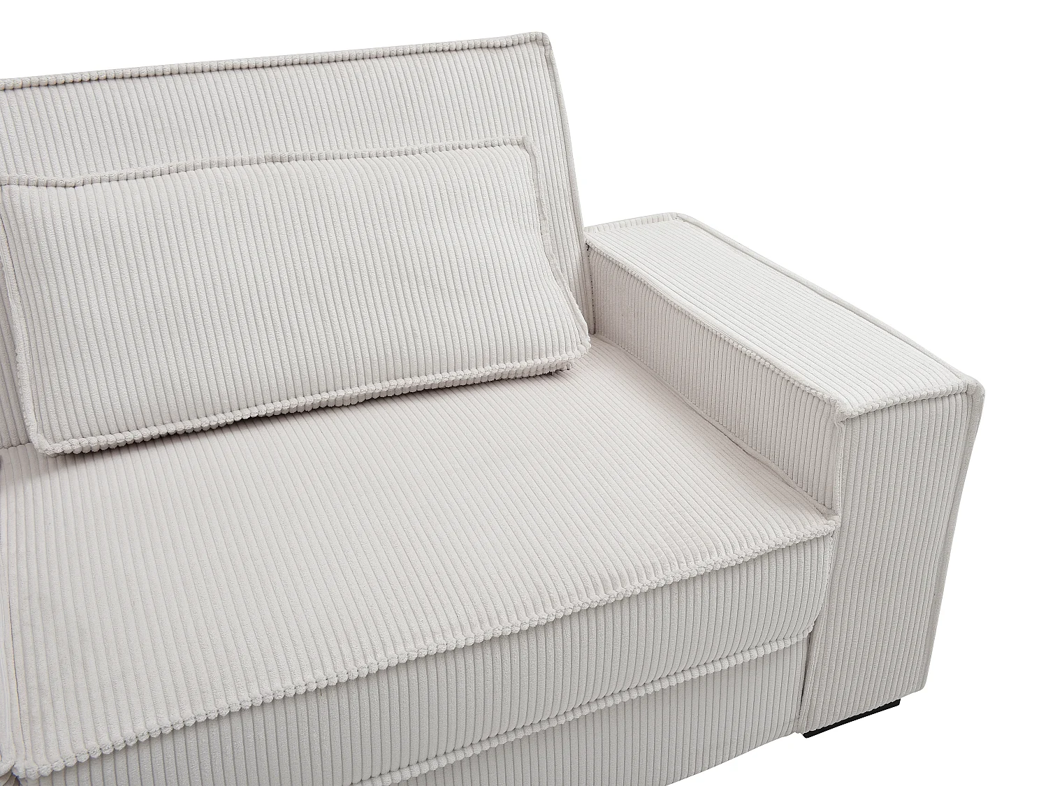 Canapé 3 places convertible en velours côtelé beige FINORO