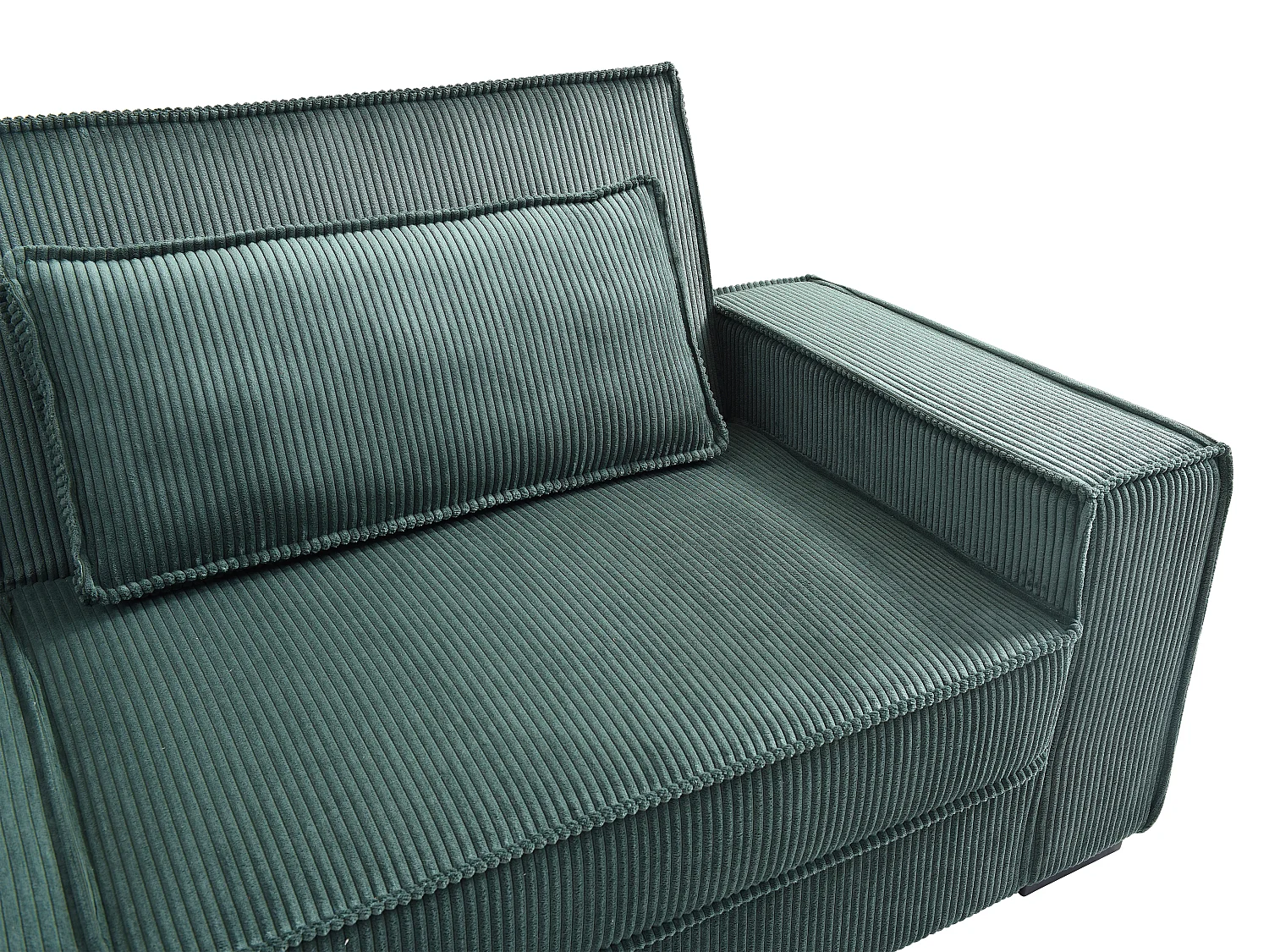 Divano letto 3 posti a in Velluto a coste Verde abete  - FINORO