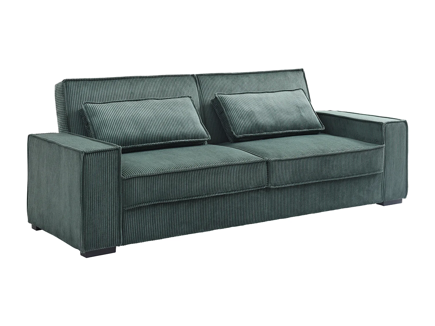 Divano letto 3 posti a in Velluto a coste Verde abete  - FINORO