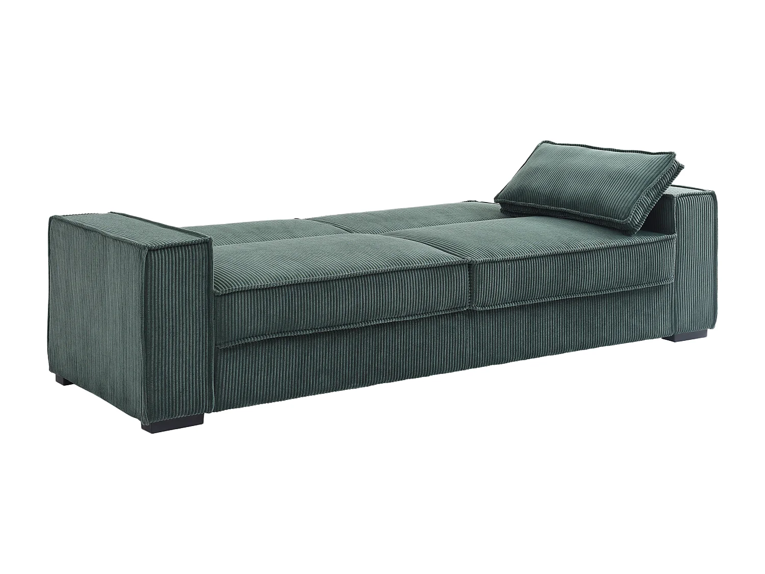 Divano letto 3 posti a in Velluto a coste Verde abete  - FINORO