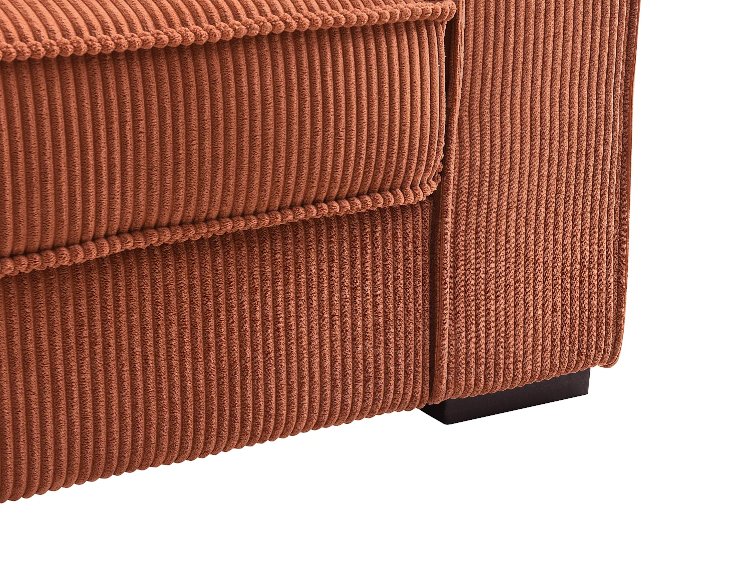 Divano letto 3 posti in Velluto a coste Terracotta  - FINORO